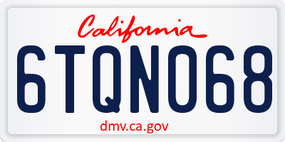 CA license plate 6TQN068