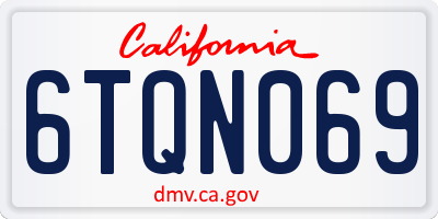 CA license plate 6TQN069