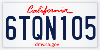 CA license plate 6TQN105