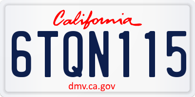 CA license plate 6TQN115