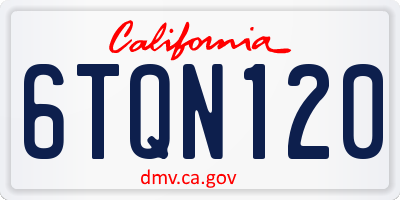 CA license plate 6TQN120