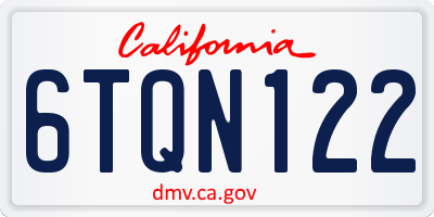 CA license plate 6TQN122