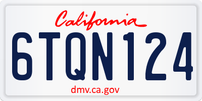 CA license plate 6TQN124