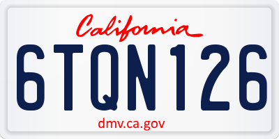 CA license plate 6TQN126