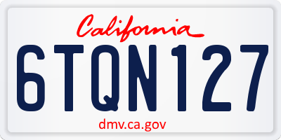 CA license plate 6TQN127