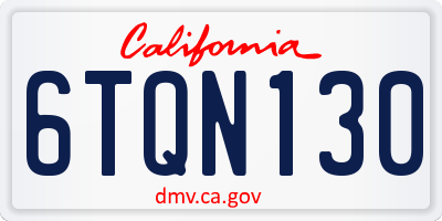 CA license plate 6TQN130