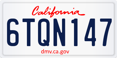 CA license plate 6TQN147