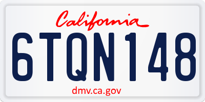 CA license plate 6TQN148