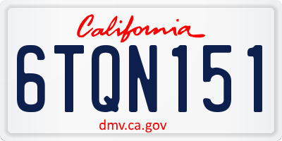 CA license plate 6TQN151