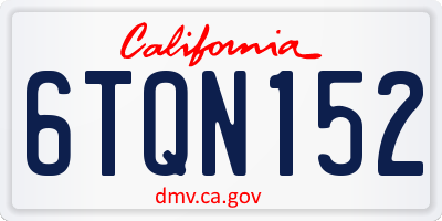 CA license plate 6TQN152