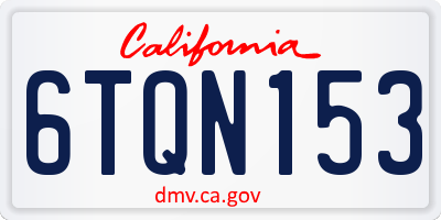 CA license plate 6TQN153