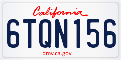 CA license plate 6TQN156