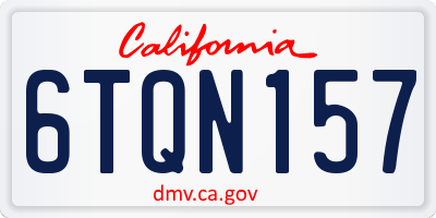 CA license plate 6TQN157