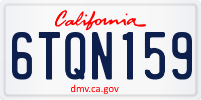 CA license plate 6TQN159