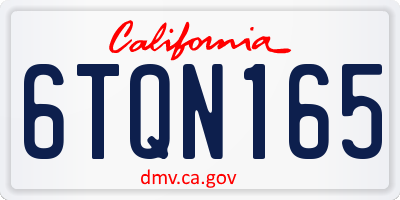 CA license plate 6TQN165