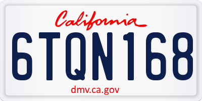 CA license plate 6TQN168