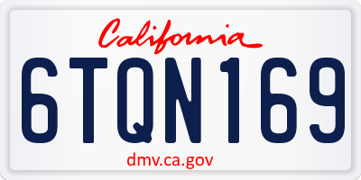 CA license plate 6TQN169