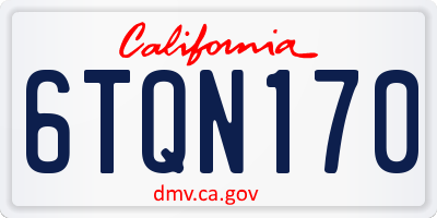 CA license plate 6TQN170