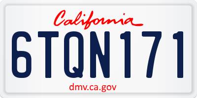 CA license plate 6TQN171