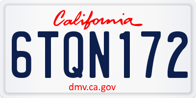 CA license plate 6TQN172