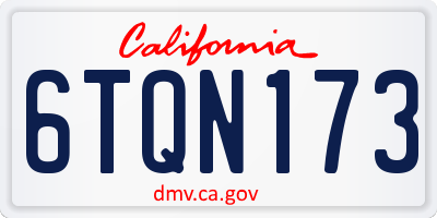 CA license plate 6TQN173