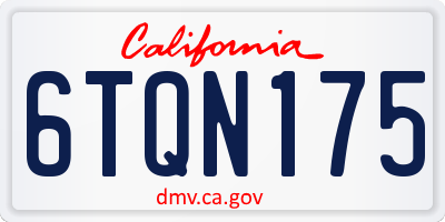 CA license plate 6TQN175