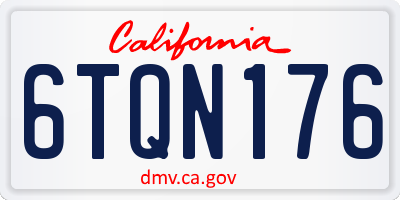 CA license plate 6TQN176