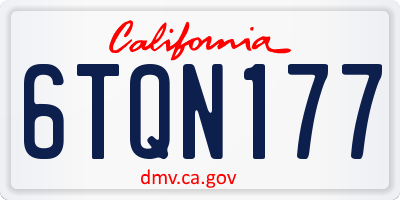 CA license plate 6TQN177