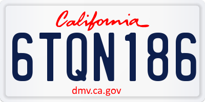 CA license plate 6TQN186