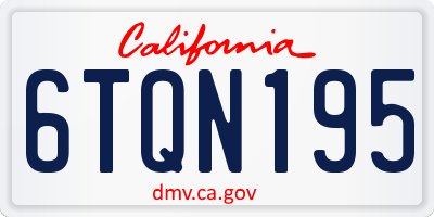 CA license plate 6TQN195