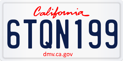 CA license plate 6TQN199