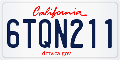 CA license plate 6TQN211