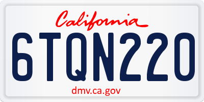 CA license plate 6TQN220