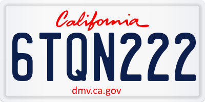 CA license plate 6TQN222