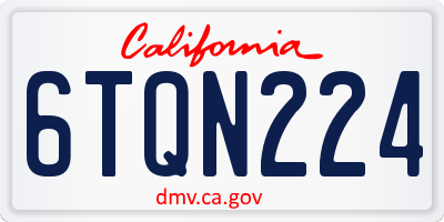 CA license plate 6TQN224