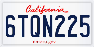 CA license plate 6TQN225