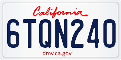 CA license plate 6TQN240