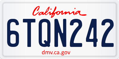 CA license plate 6TQN242