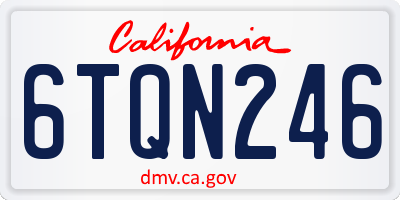 CA license plate 6TQN246