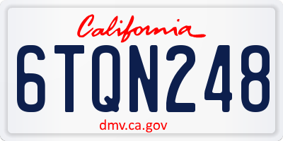 CA license plate 6TQN248