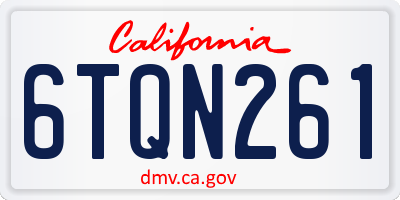 CA license plate 6TQN261