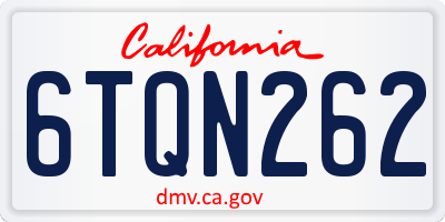 CA license plate 6TQN262