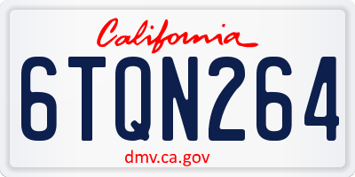 CA license plate 6TQN264