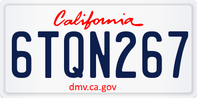 CA license plate 6TQN267