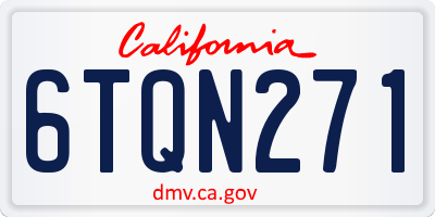 CA license plate 6TQN271