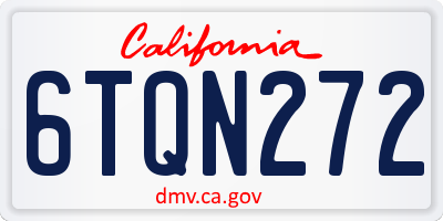 CA license plate 6TQN272