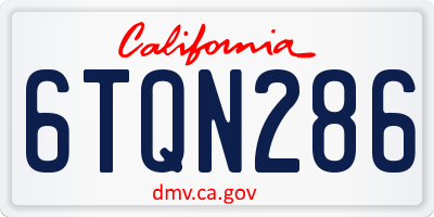 CA license plate 6TQN286