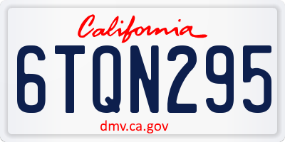 CA license plate 6TQN295