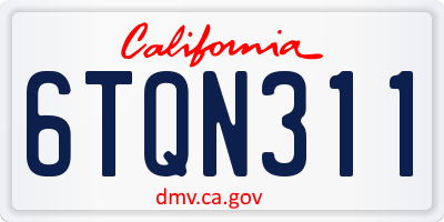 CA license plate 6TQN311