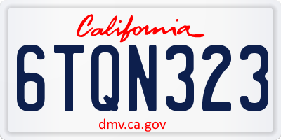 CA license plate 6TQN323